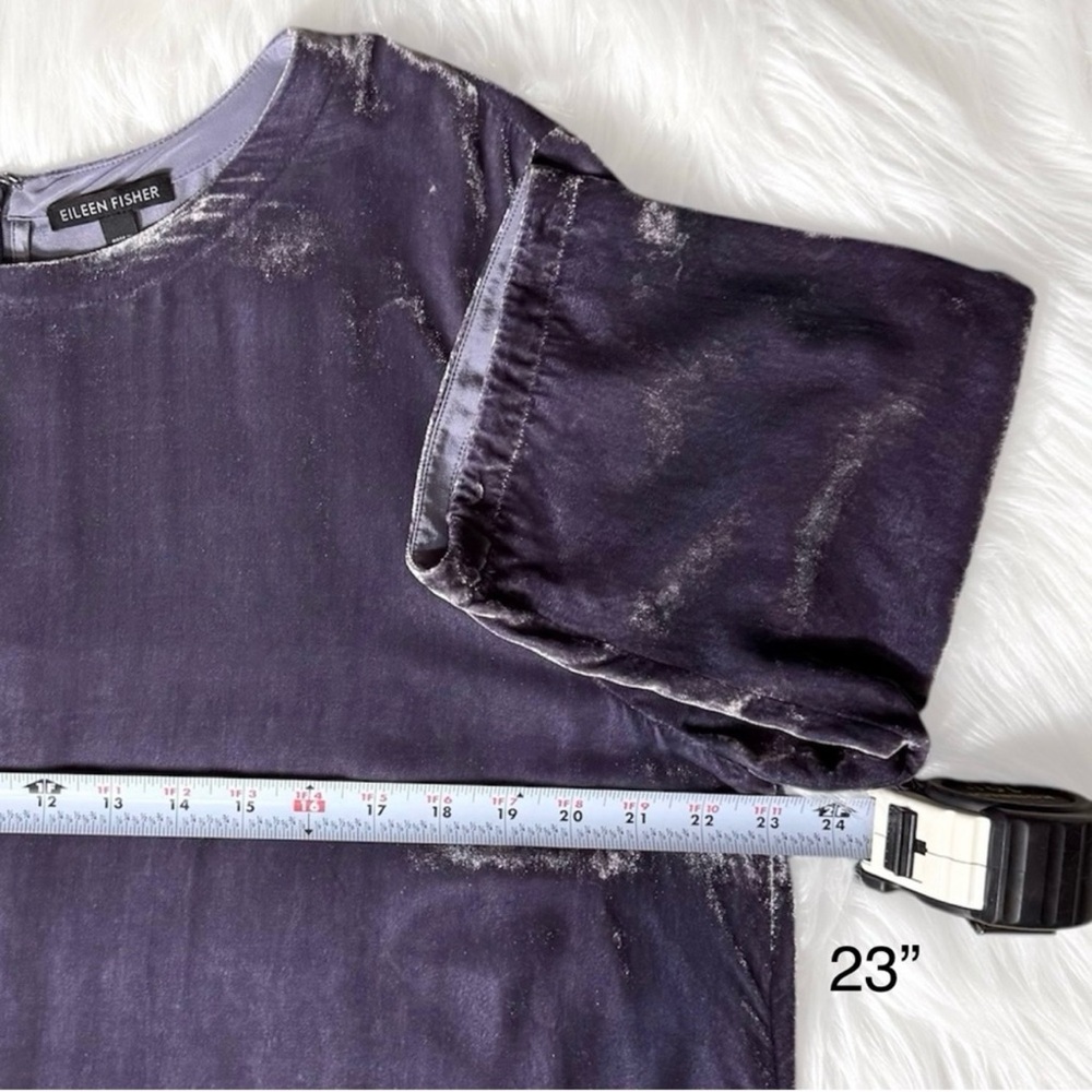 Eileen Fisher Charcoal Velvet A-Line Tunic - Picture 14 of 15